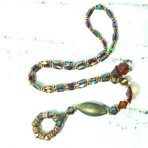 Boho multicolor Magnetic beaded necklace‎